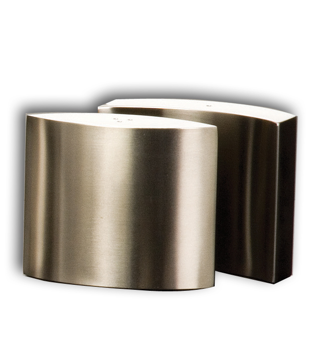 Stainless Steel Salt & Pepper Set 3.125"W x 3.625"H